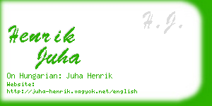 henrik juha business card